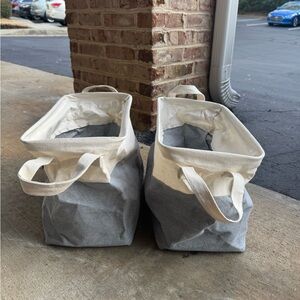 Gray/Cream Canva Baskets